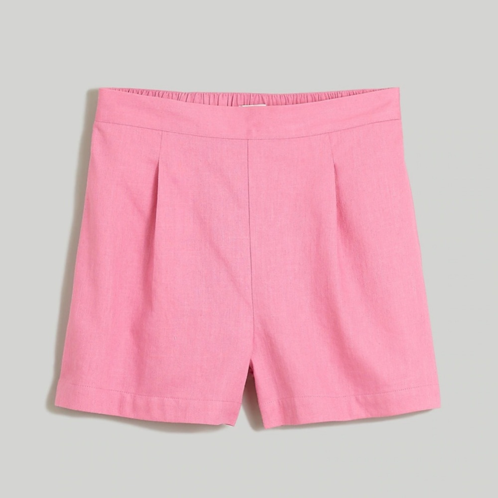 MADEWELL CLEAN PULL-ON SHORTS LINEN-COTTON RETRO PINK SIZE XS NWT